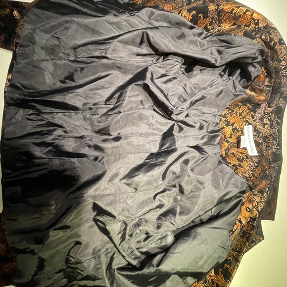 Flashy Retro 80s Style Printed Black Blazer Faux Brocade Blazer Jacket - Picture 6 of 10